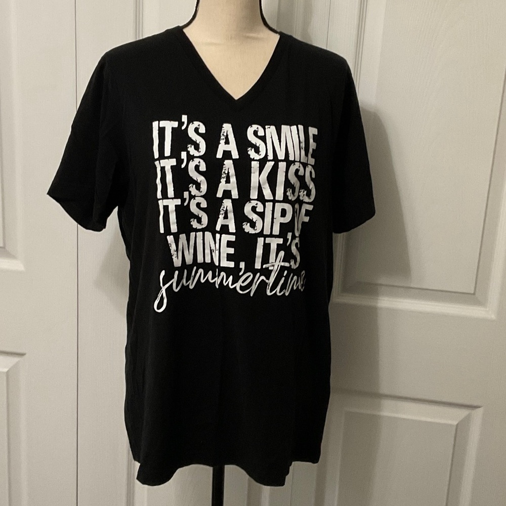 Bella Canvas Black V-Neck Tee, Large, Worn once